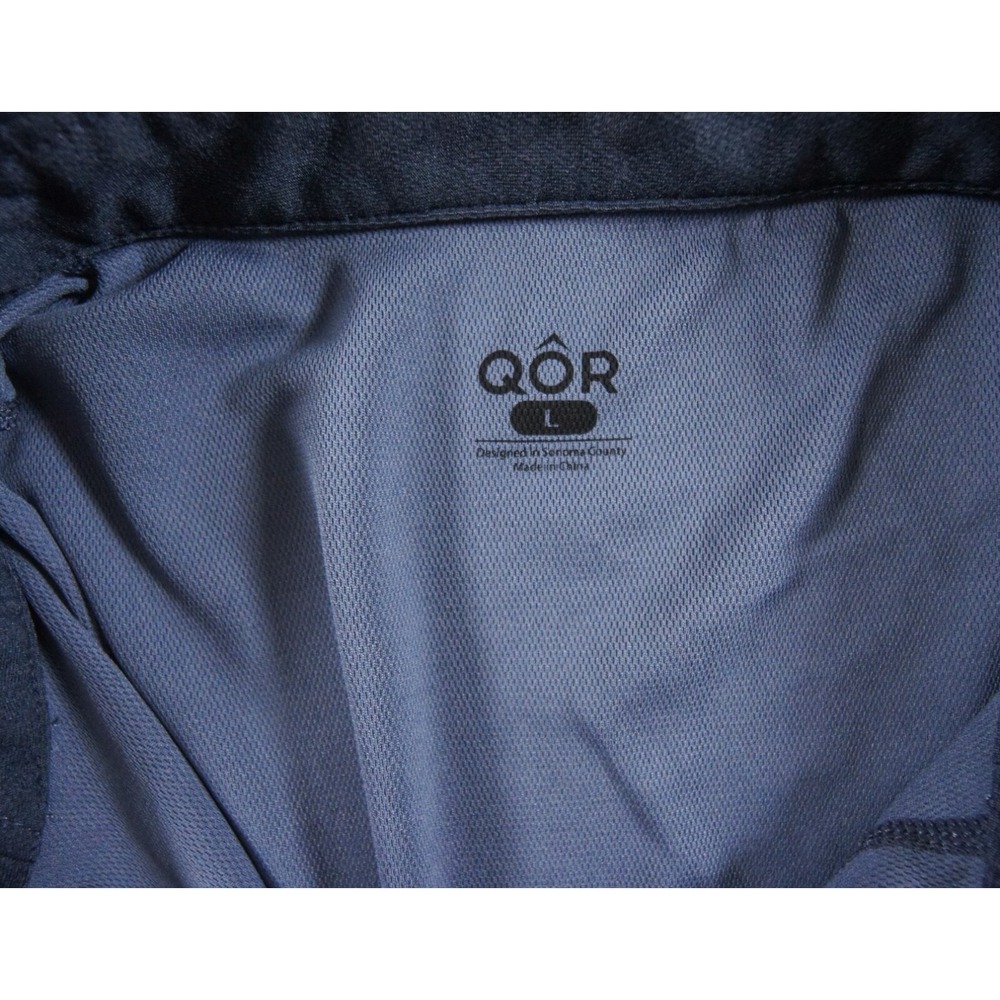 Qor Shirt Mens Large Blue Short Sleeve 1/4 Zip Collared Polartec Adult FLAW*** - Picture 8 of 12